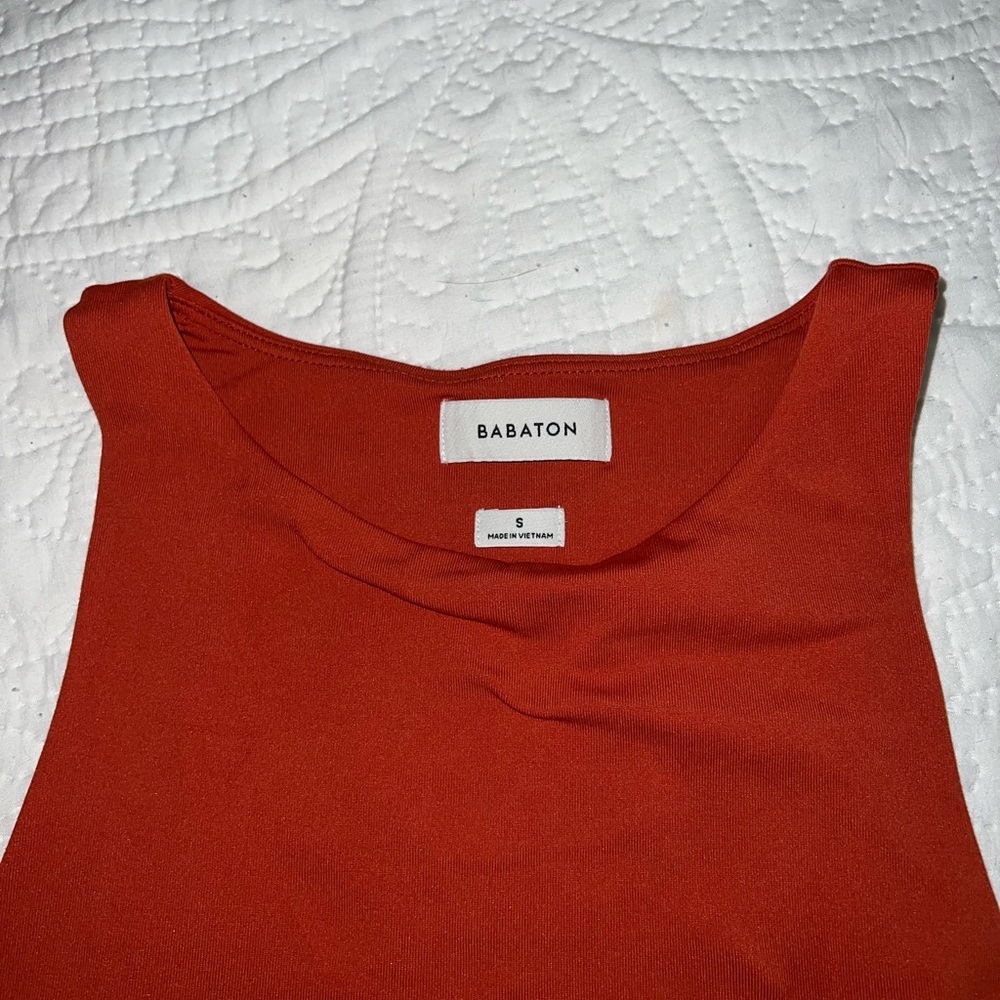 Aritzia Burnt Orange Contour '90s Thong Bodysuit Size Small
